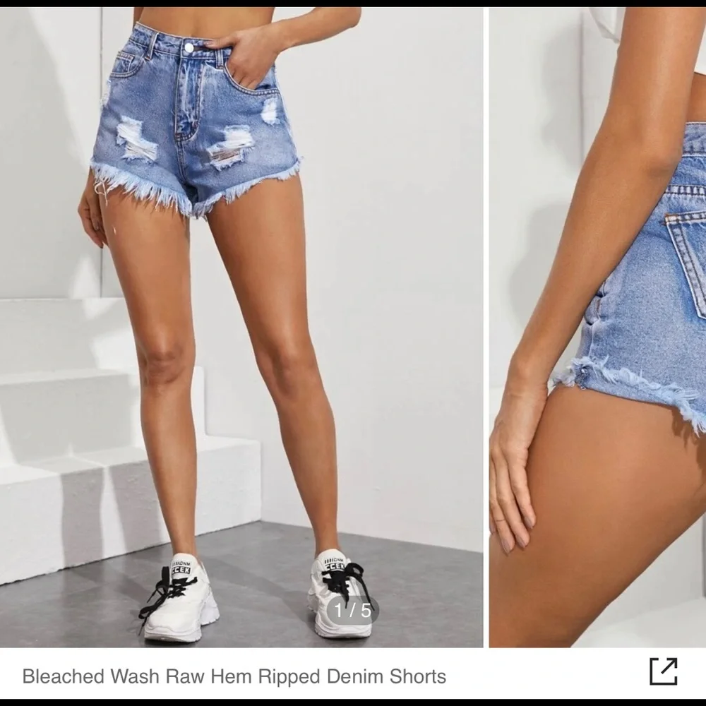 SOLD-NWT Denim shorts 8/10 - Picture 1 of 2